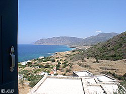 Blick aus dem Schlafzimmer Stein-Villa 1 Mochlos