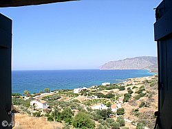 Meerblick aus dem Schlafzimmerfenster, Stein-Villa 3 Mochlos