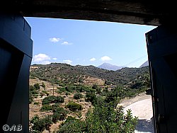 Ausblick aus dem Küchenfenster der Stein-Villa 4, Mochlos